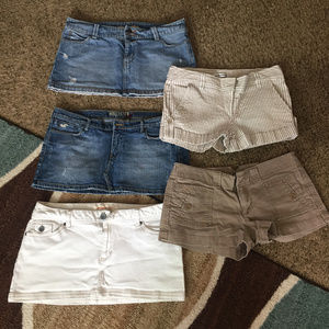 Shorts/Skirts - White, Denim, Striped, Khaki